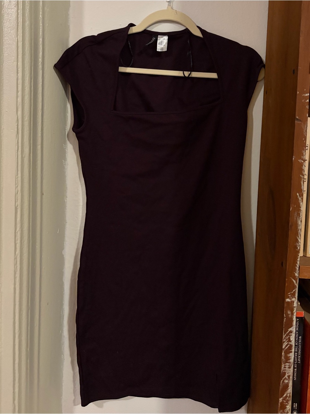 H&M Women's Cap Sleeve Square-Neck Dress - Plum